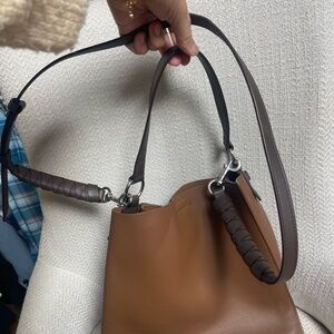 Elegant Brown Leather Shoulder Bag